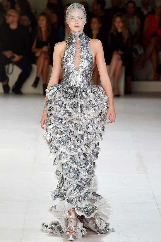 Silver gown from Spring 2012 collection by Sarah Burton for Alexander McQueen