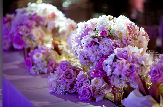 California wedding- pink and ivory wedding flowers