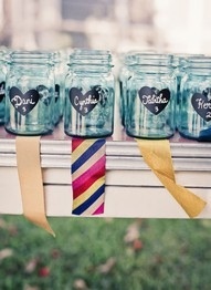 chalkboard chic mason jars for wedding favors