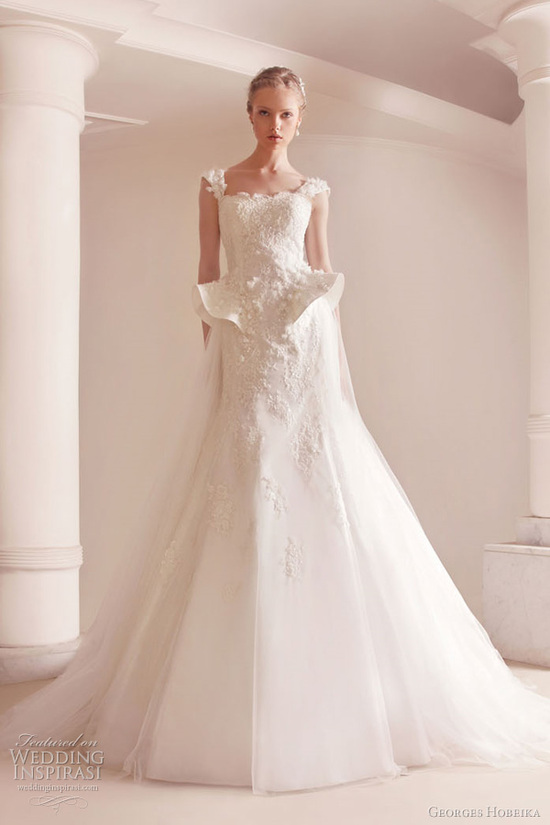 photo of Elegant Wedding Dresses with Couture Details by Georges Hobeika