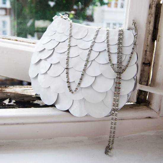 photo of White leather bridal evening bag by BiChen