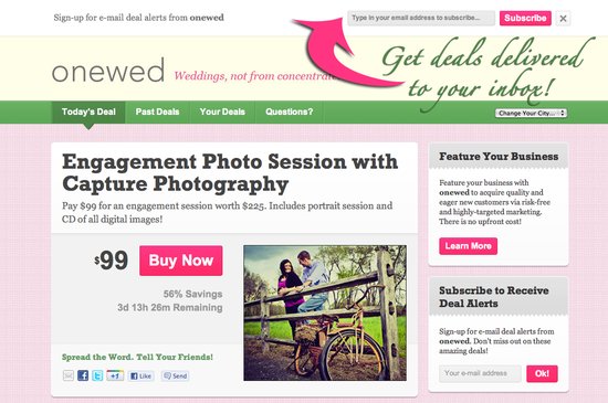 photo of Wedding Daily Deals Coming to a City Near You!
