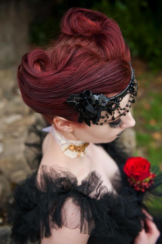 photo of vintage goth bride for Halloween weddings