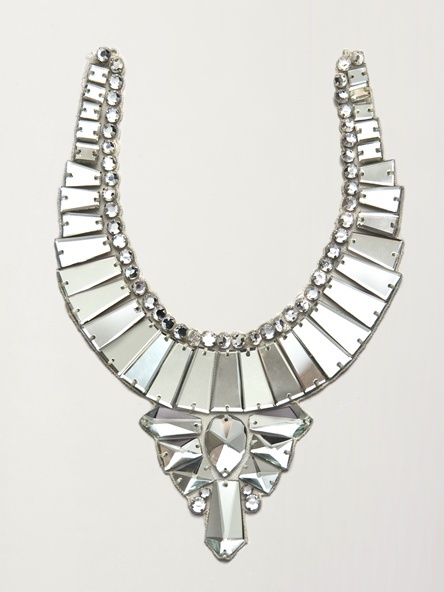 photo of Modern mirror statement bridal necklace via The Aisle New York