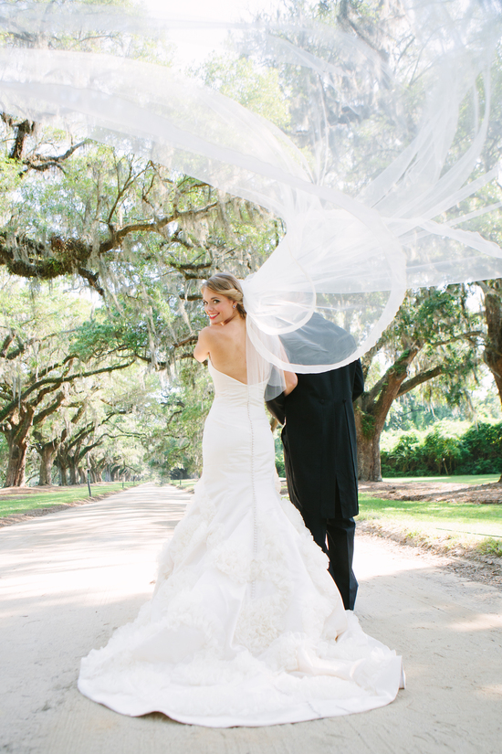 Southern bride and groom exit the wedding ceremony