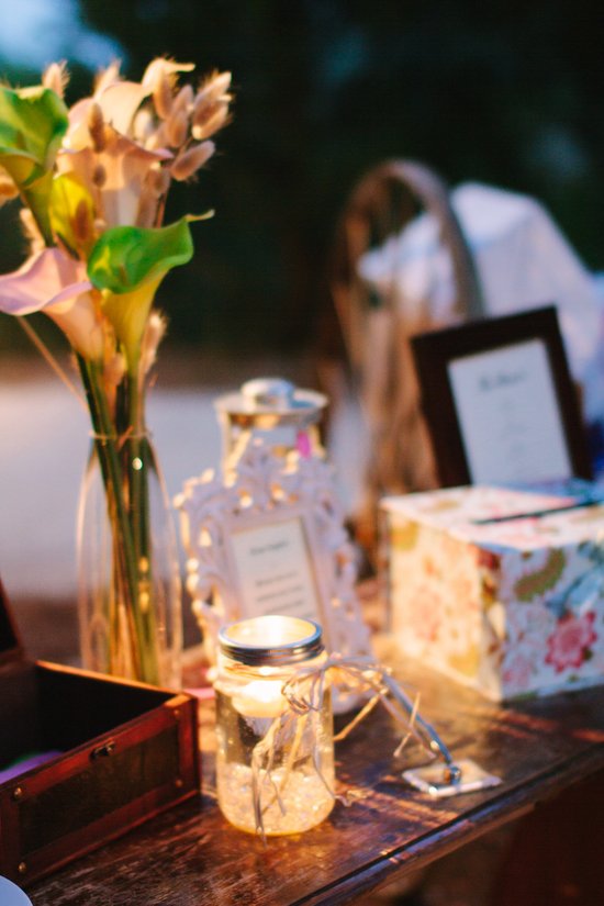 Candlelit wedding reception table