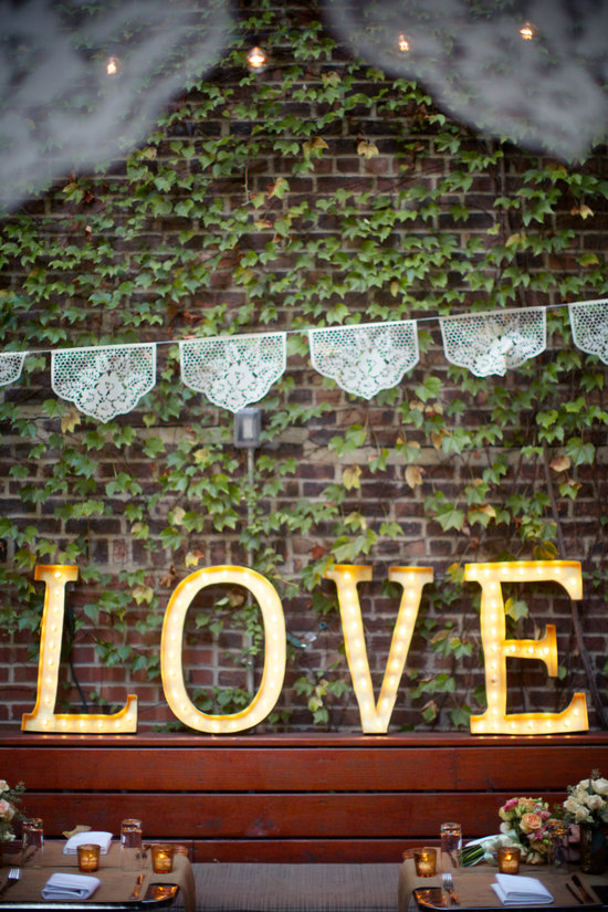 Marquee LOVE letters for outdoor weddings