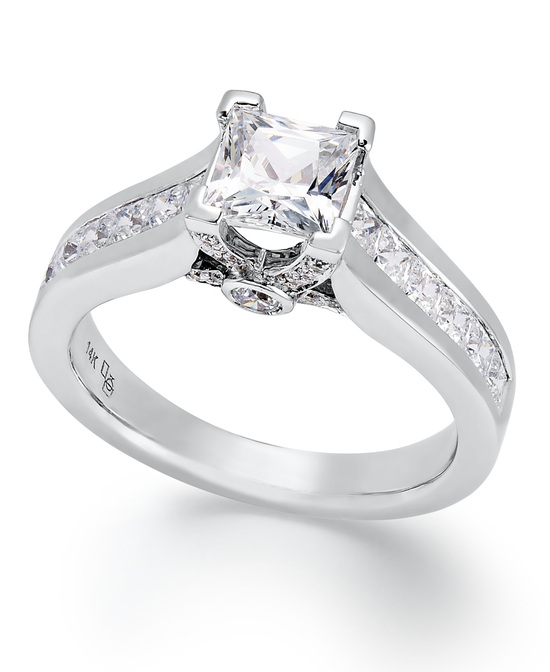 photo of White Gold Multiple Stones Engagement Ring ISR4733CH