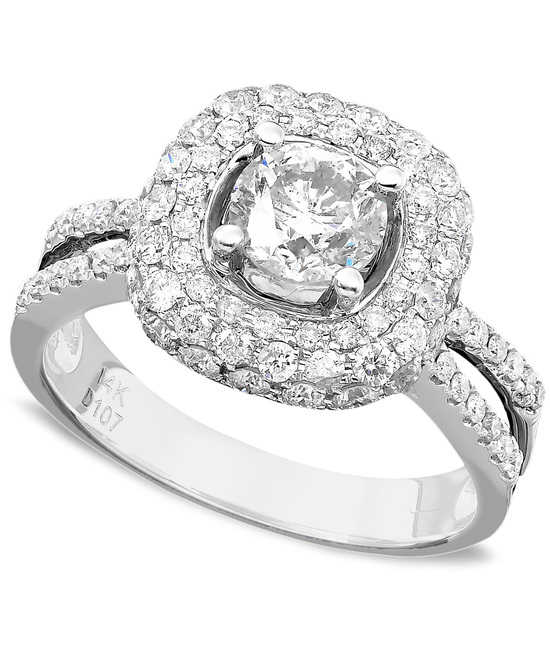 photo of White Gold Multiple Stones Engagement Ring ISR1868TC