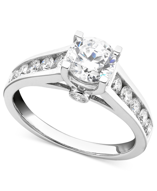 photo of White Gold Multiple Stones Engagement Ring ISR2940TQ