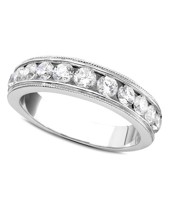photo of White Gold Milgrain Edging Wedding Ring MGCB100W