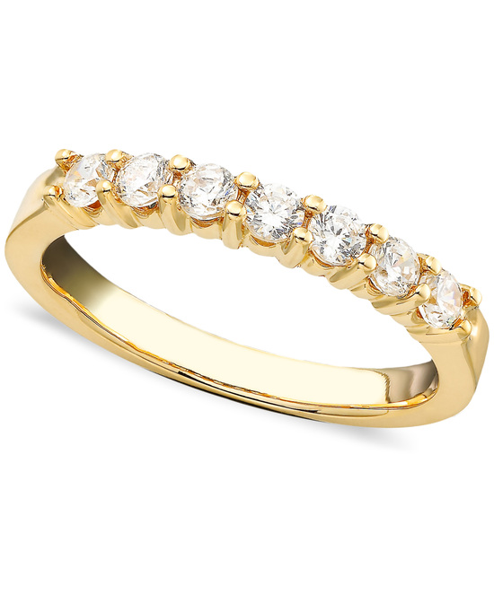 photo of Yellow Gold Multiple Stones Wedding Ring BP7ST50Y