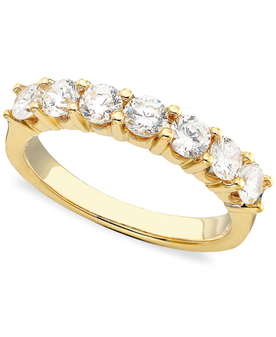 photo of Yellow Gold Multiple Stones Wedding Ring BP7ST100Y