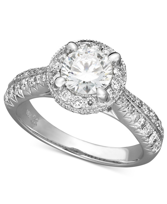 photo of White Gold Multiple Stones Engagement Ring IE1365CWA1