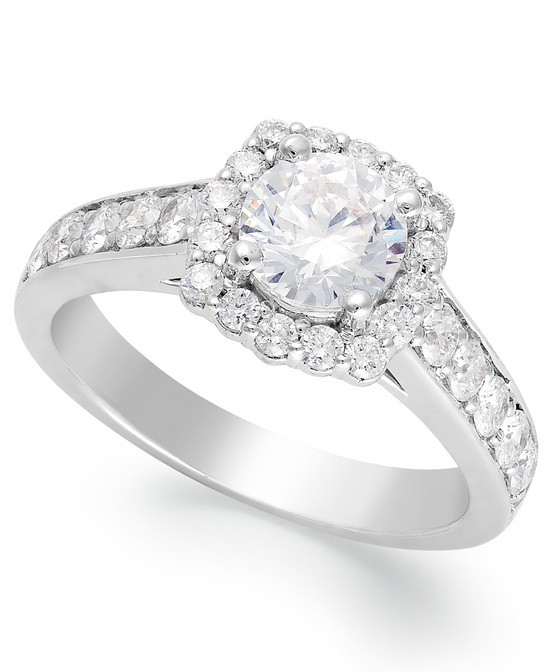 photo of White Gold Multiple Stones Engagement Ring IE2092BWA1
