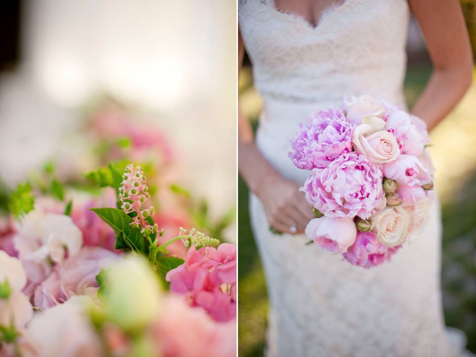 Ivory-lace-wedding-dress-romantic-bridal-bouquet-light-pink-peonies-wedding-flowers-california-napa-venue.full