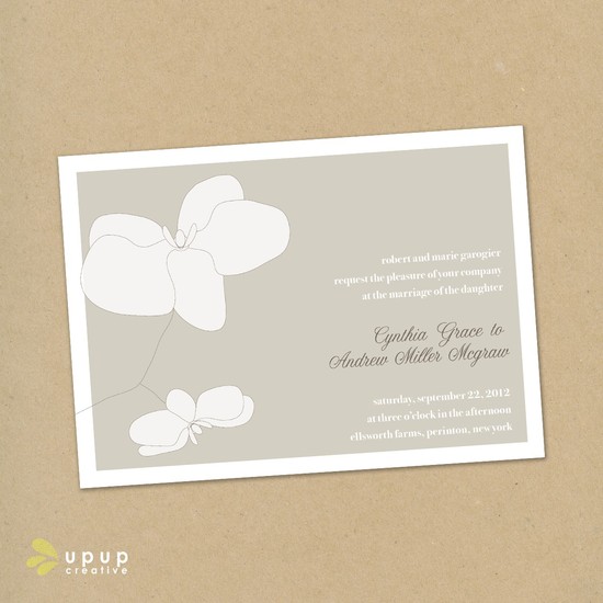 photo of Orchids eco-friendly DIY wedding invitations kit by Up Up
