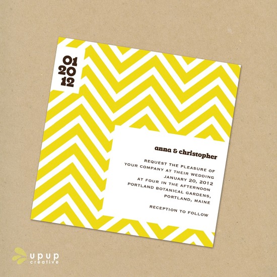 photo of Chevron eco-friendly DIY wedding invitations kit by Up Up
