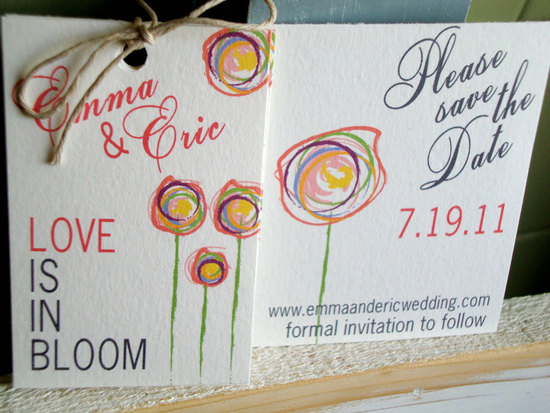 photo of Lucky Lola eco-friendly save-the-dates with plantable wildflower packets