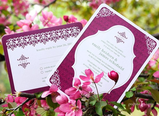 photo of Blissful eco-friendly wedding invitation set by Papier Lapin