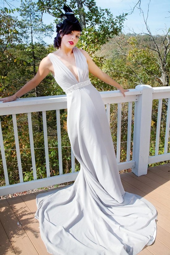 photo of Vintage-inspired pewter grey bridal gown- Eleanor by The Peppermint Pretty