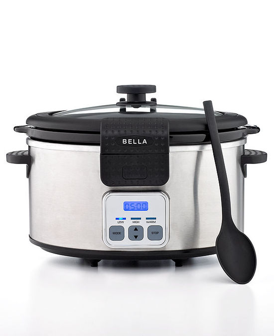 Bella 13722 Slow Cooker, 6 Qt. Stainless Steel Programmable with Locking Lid