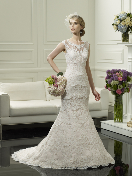 photo of Scalloped lace wedding gown from Moonlight Couture