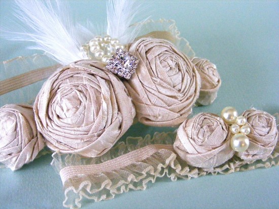 Elegant custom-designed silk rosette bridal garter set- enter to WIN by posting a comment below!