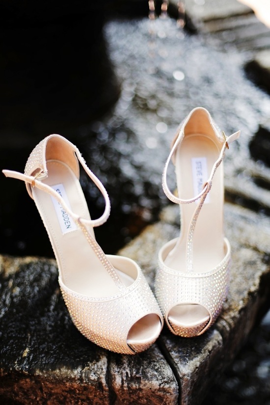 Glittery bridal heels for a destination wedding