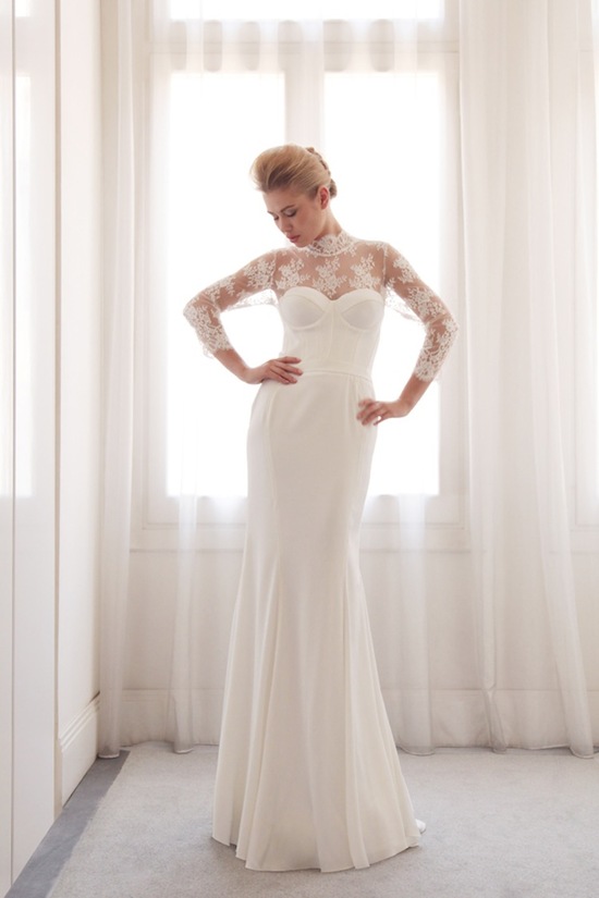 photo of Illusion wedding gown by Gemy Bridal
