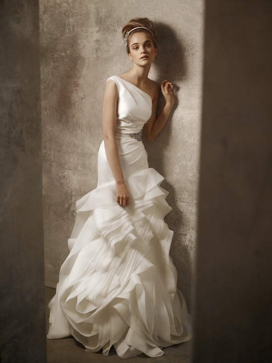 One-shoulder White by Vera Wang 2011 wedding dress