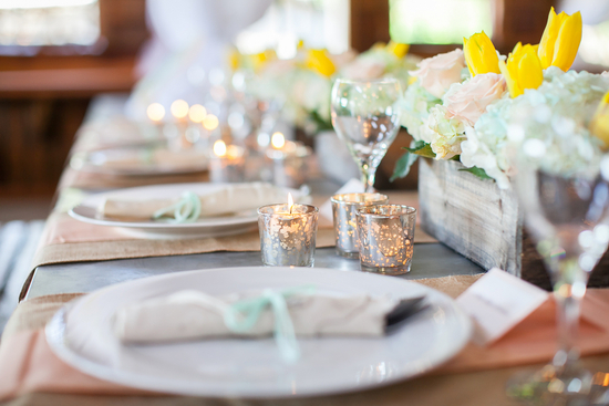 Summer reception table settings