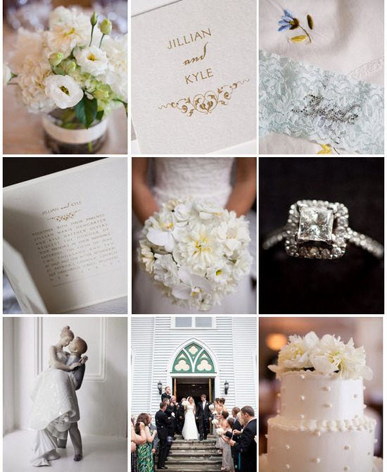 photo of Real Wedding Inspiration: Creamy White Wedding Flowers, Chic Champagne Details