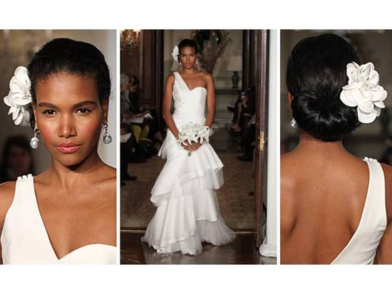photo of Flower-Adorned Bridal Updos from Spring 2011 Designer Catwalks