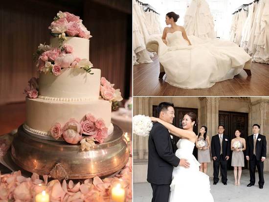 photo of Real Pasadena, California Wedding with a Romantic Wedding Color Palette