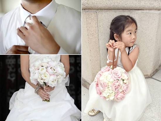 photo of Real Pasadena, California Wedding with a Romantic Wedding Color Palette