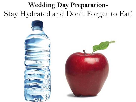photo of Wedding Day Top Tip- Stay Hydrated and Eat Something to Calm Those Nerves