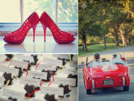 photo of Classic Red and White Fall Wedding in Virginia: Ben and Brianne