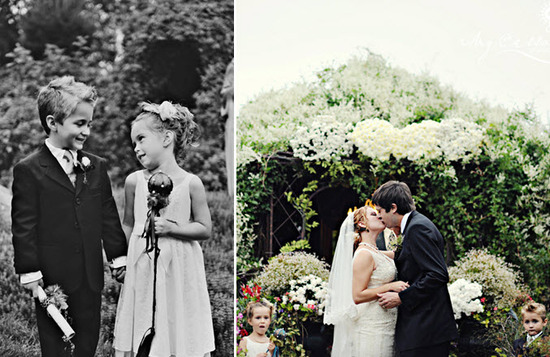 photo of Romantic garden wedding sprinkled with vintage chic