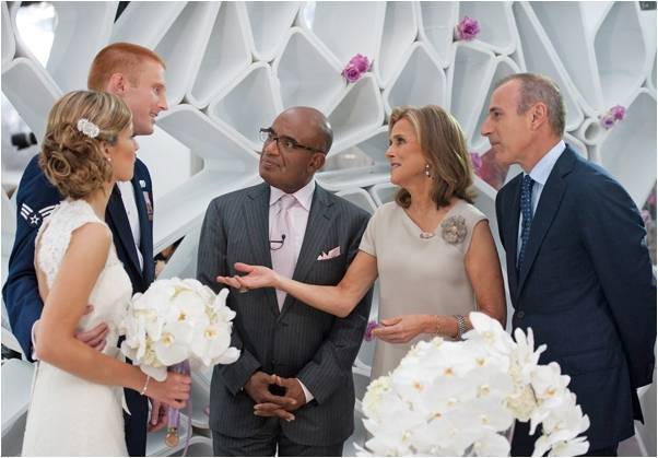 Today-show-wedding-al-roker-matt-lauer-bride-in-lace-wedding-dress-vintage-wedding-hairstyle.full