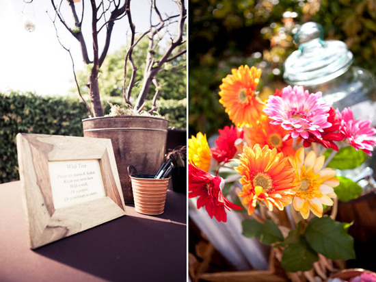 Unique idea for wedding reception- wishing tree for guests to leave best wishes and advice