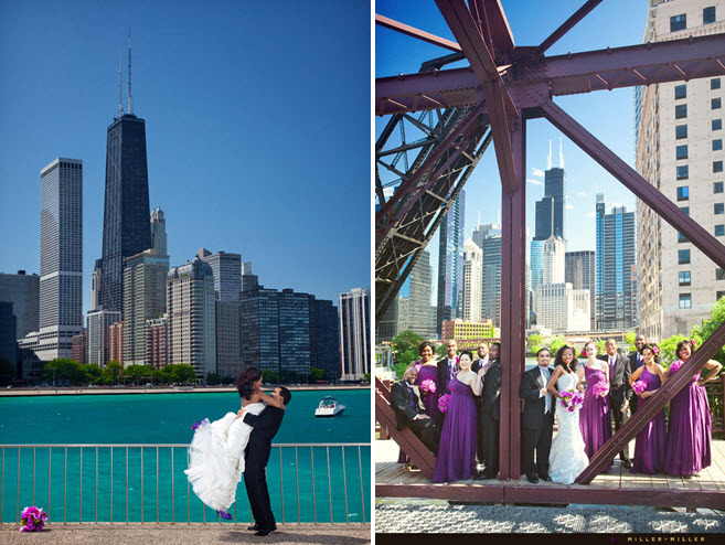 Downtown-chicago-african-american-wedding-purple-pink-green-city-skyline.full