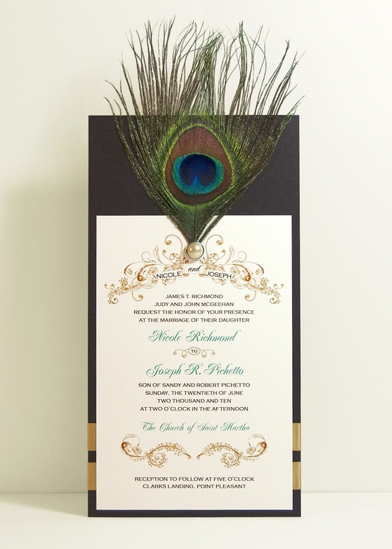 photo of Wedding Invitation Suite: Peacock Glory