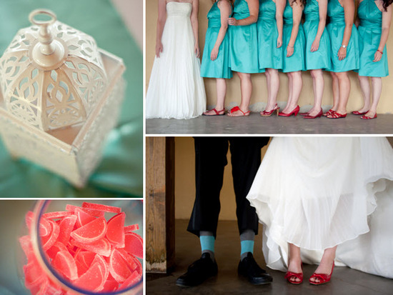 photo of Real Wedding Inspiration: Red, White, and Teal Rustic Chic in Virginia