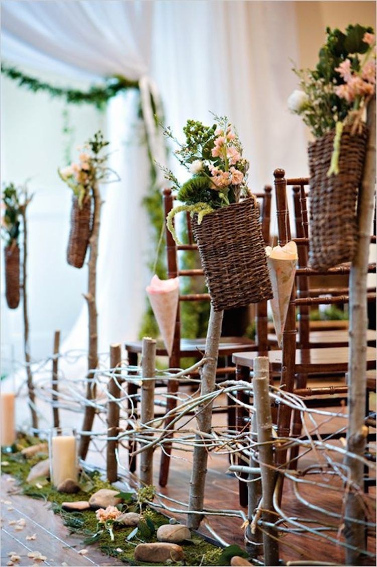 Nature Inspired Aisle Decor