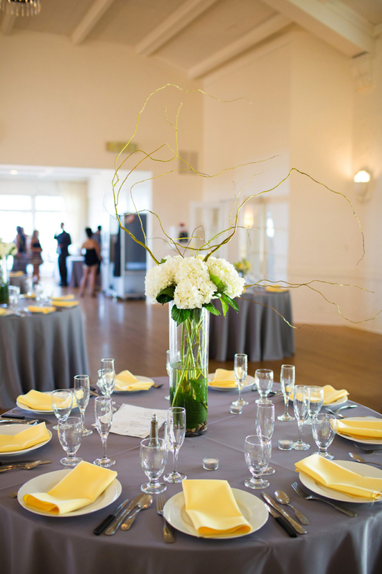 White Hydrangea Centerpiece with Greenery