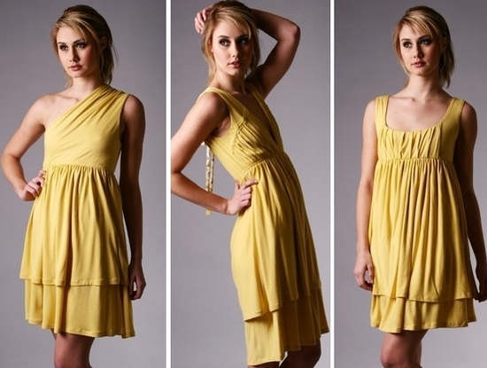 This bamboo jersey bridesmaid dress in sunshine yellow is perfect for a summer wedding