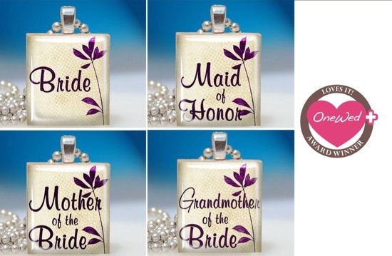 photo of These recycled scrabble tile pendants are the perfect bridesmaid's gift.
