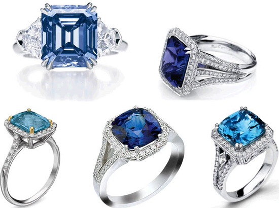 photo of Hollywood Style Trend Report: Engagement Rings- Colored Gemstones, Platinum Settings