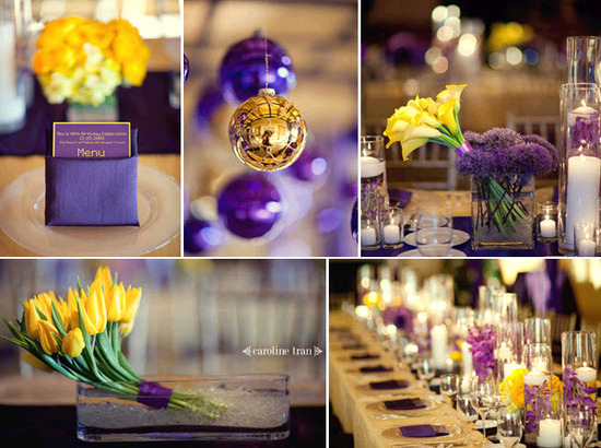 photo of NBA Finals Fun: LA Lakers Inspired Purple, Gold And Yellow Wedding!